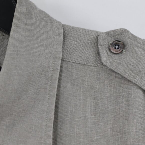 Tom Ford Shirt Mens 16.5 Linen safari military Button Up Long Roll Tab Sleeve - Picture 2 of 16